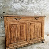 Old cabinet, workbench, kitchen island counter on casters