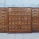 Apothecary or trade cabinet in fir with 53 drawers.