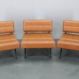 1970s Brevetti IPE Set Of Three RARE Convertible Lounge Chairs, Italy
