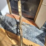 Fire screen, 19th century spark screen in gilded bronze