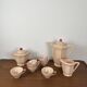 Digoin-Sarrguemines Art Deco pink and red coffee/tea set
