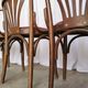 Vintage Bentwood Dining Chairs - Thonet Style - Red Faux Leather - Set of 4