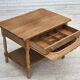 1970s, Scandinavian side table with drawers, solid oak wood, rattan.