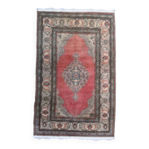 Tapis turc Oushak vintage 95x150 cm, tapis usé de la région d'Ushak, petit 2546