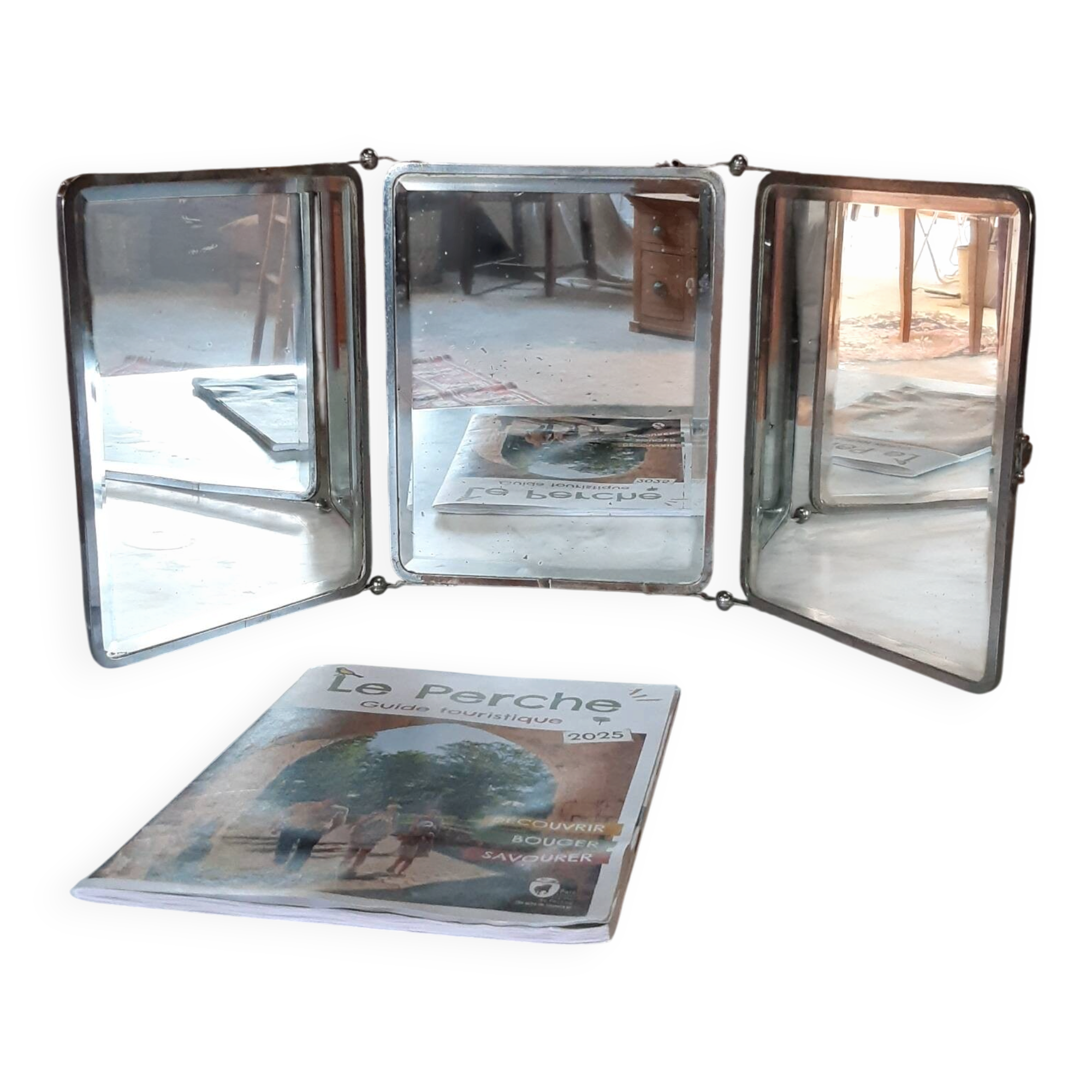 Miroir de barbier triptyque.