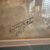 Antique watercolor still life of a leek