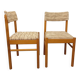 Pair of vintage Baumann chairs in wood and fabric from the 70s