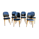 Set of 6 pegasus chairs Baumann skaï black