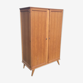 Armoire vintage scandinave en bois blond