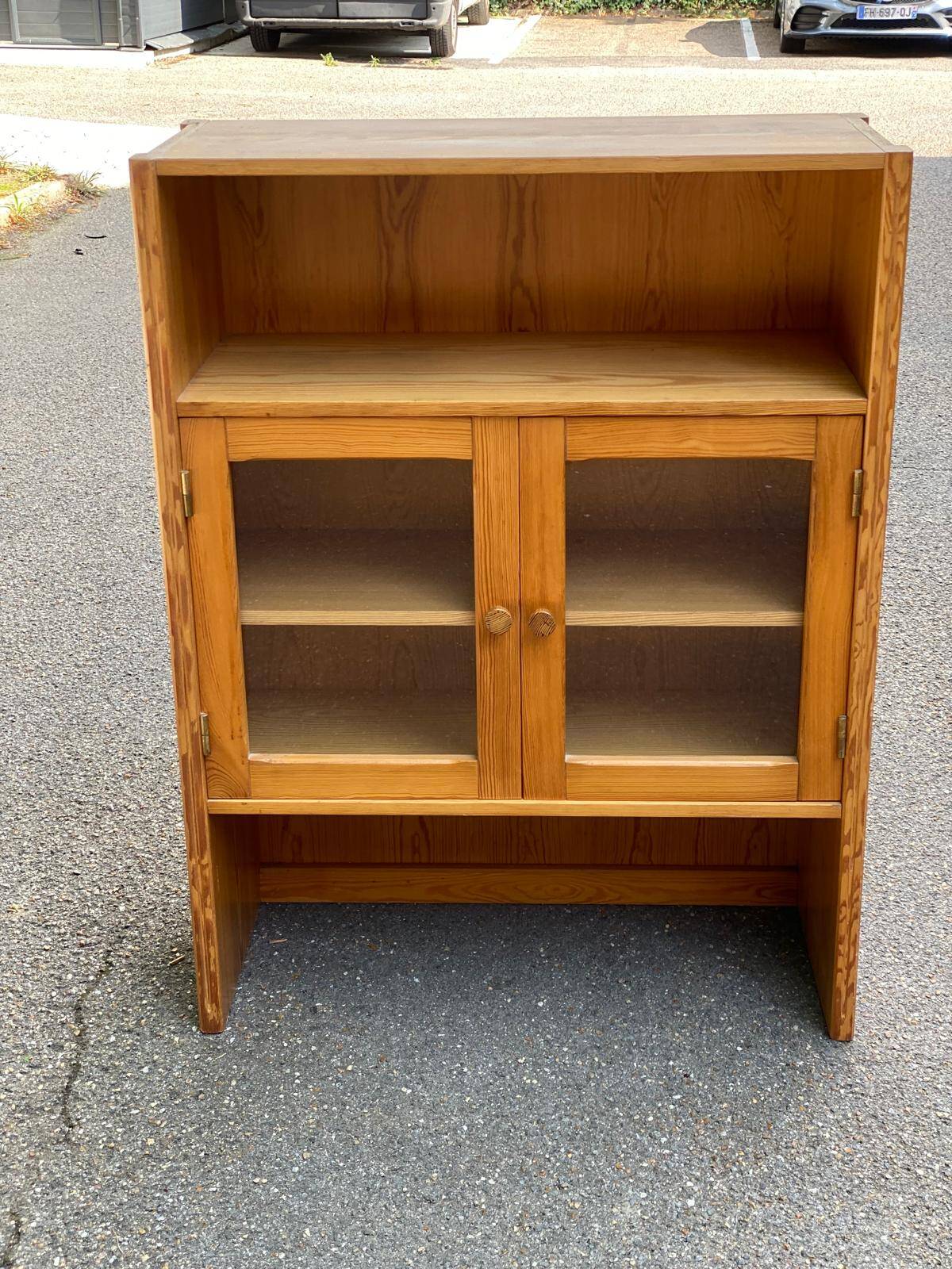 Vitrine scandinave en bois 1970
