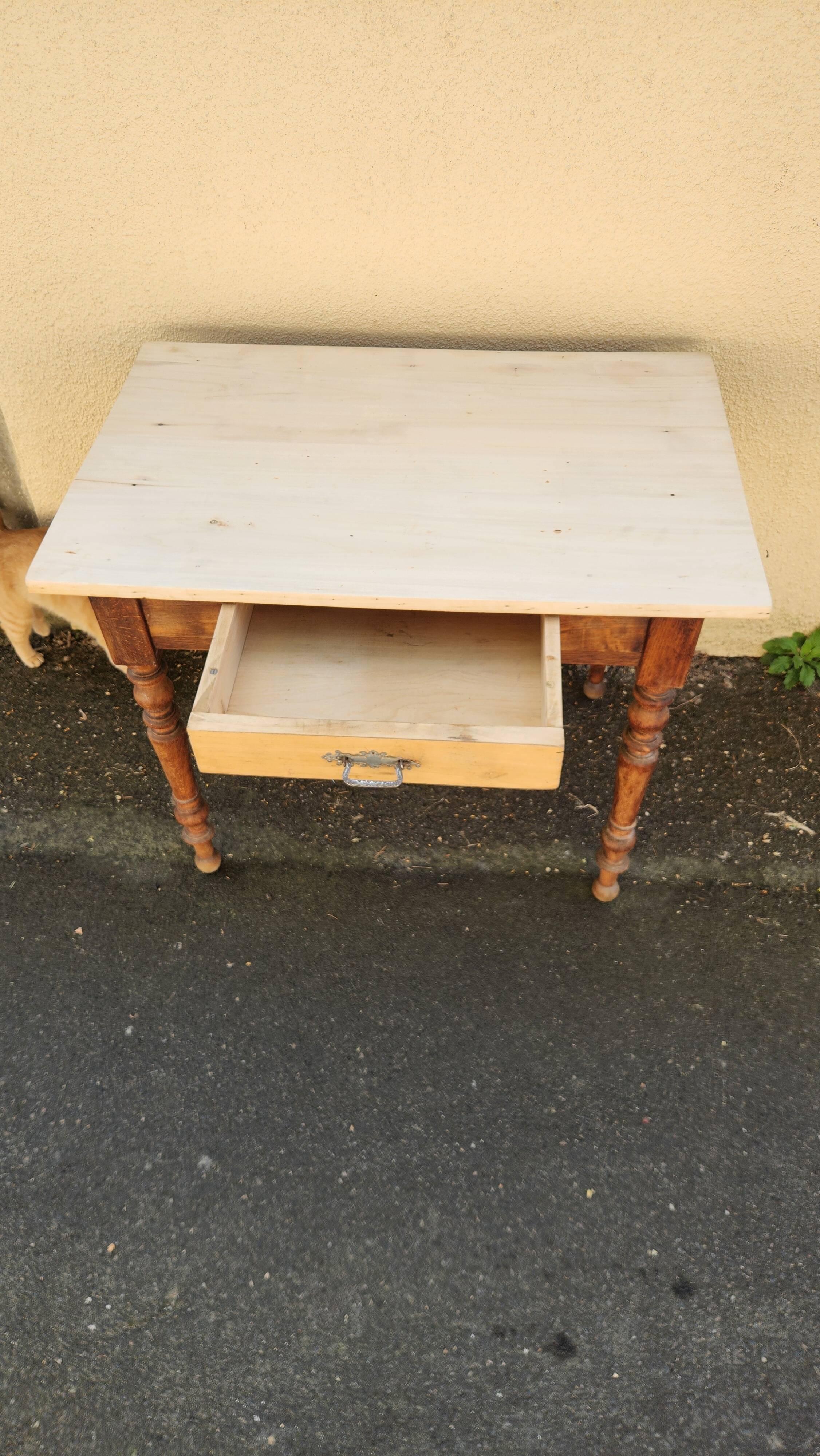 Vintage sanded desk from the 1960s-1970s.