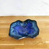 Large vintage blue ceramic empty pocket