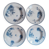 4 deep plates in Sarreguemines earthenware, Tsarine model