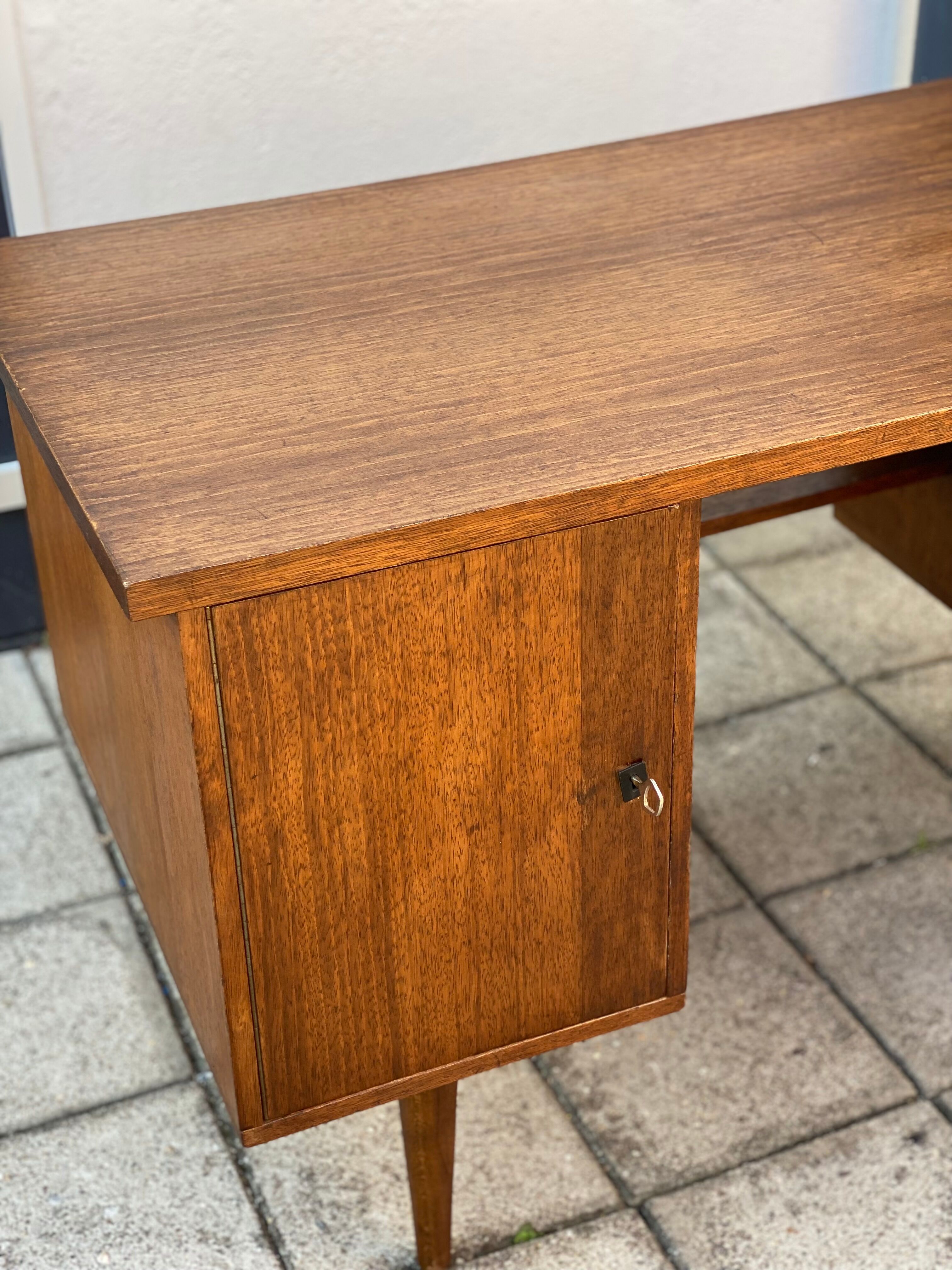 Vintage mid century modern oak desk
