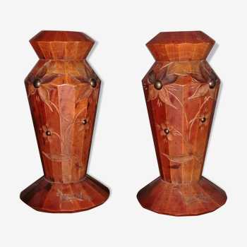 Wooden candlesticks