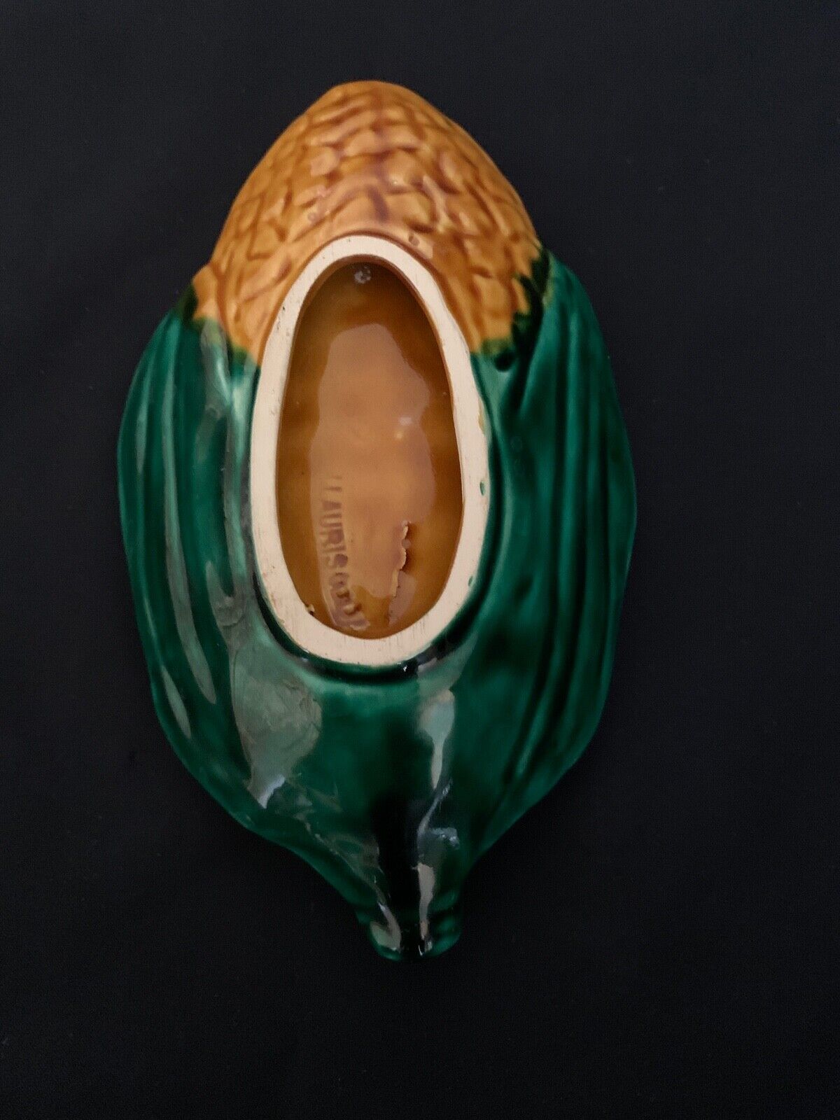 Trinket bowl in the shape of corn cobs signed Vallauris