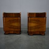 1940s pair of Art Deco bedside tables, Czechoslovakia