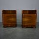 1940s pair of Art Deco bedside tables, Czechoslovakia