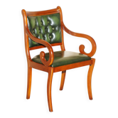 Chaise de bureau Chesterfield capitonnée en cuir, style victorien