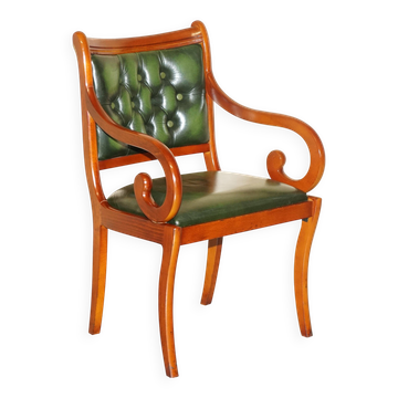 Chesterfield upholstered leather office chair, Victorian style