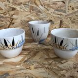 Lot 3 old caches pot milet sevres ceramic decoration reeds vintage