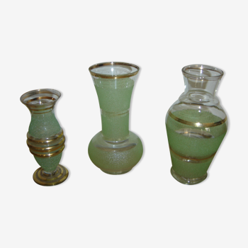 Trio of granite vases