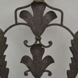 Pair of grey patinated iron wall lamps