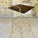 Table d’appoint, vintage , 2 étagères bois laiton circa 1960s