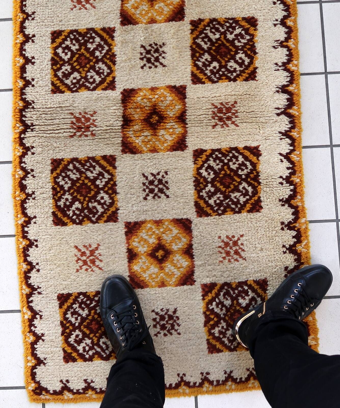 Tapis Vintage Savonnerie en Laine (77cm x 146cm), Années 1960
