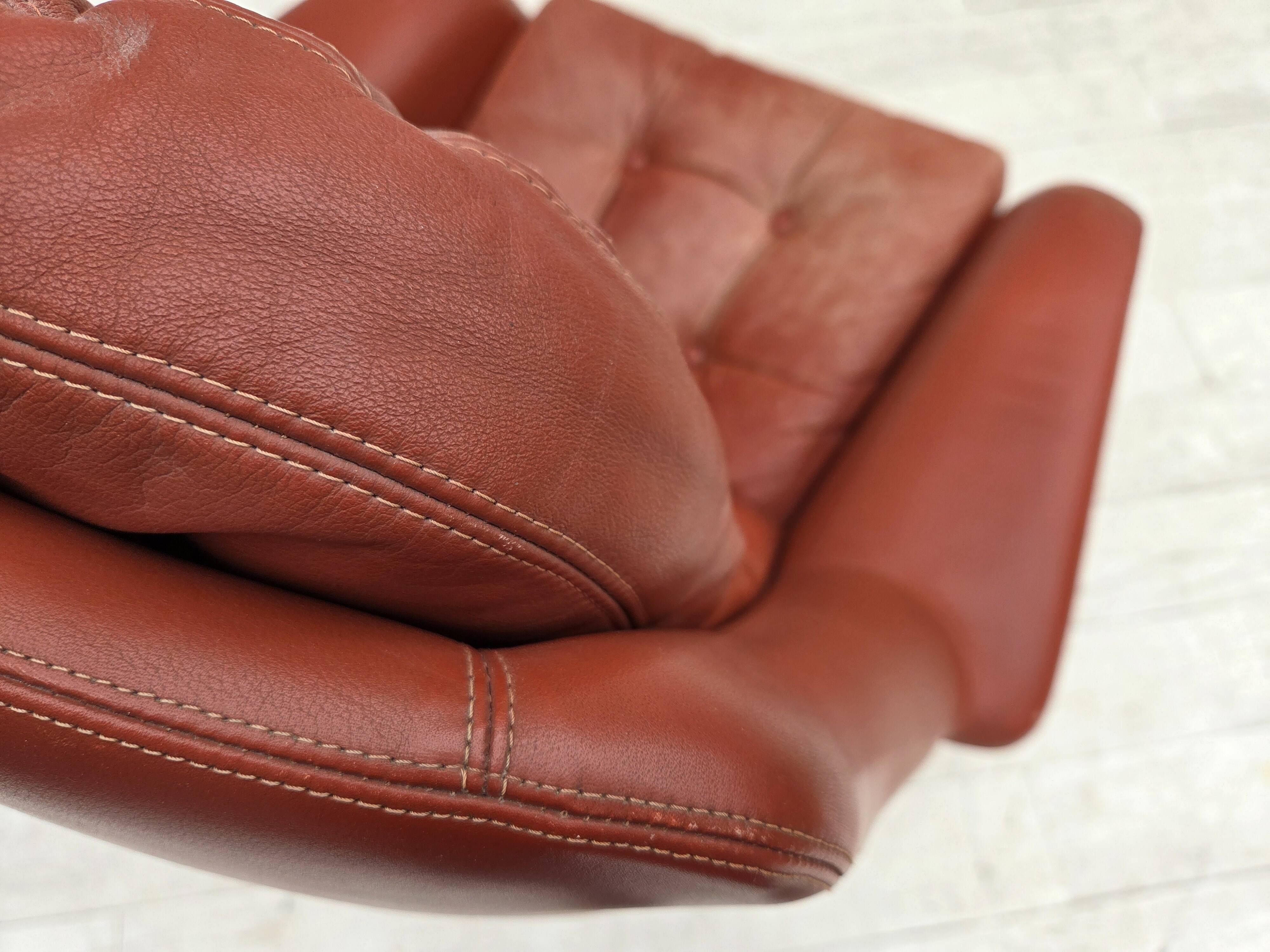 1970s, Danish design by H.W.Klein, swivel armchair, furniture leather.