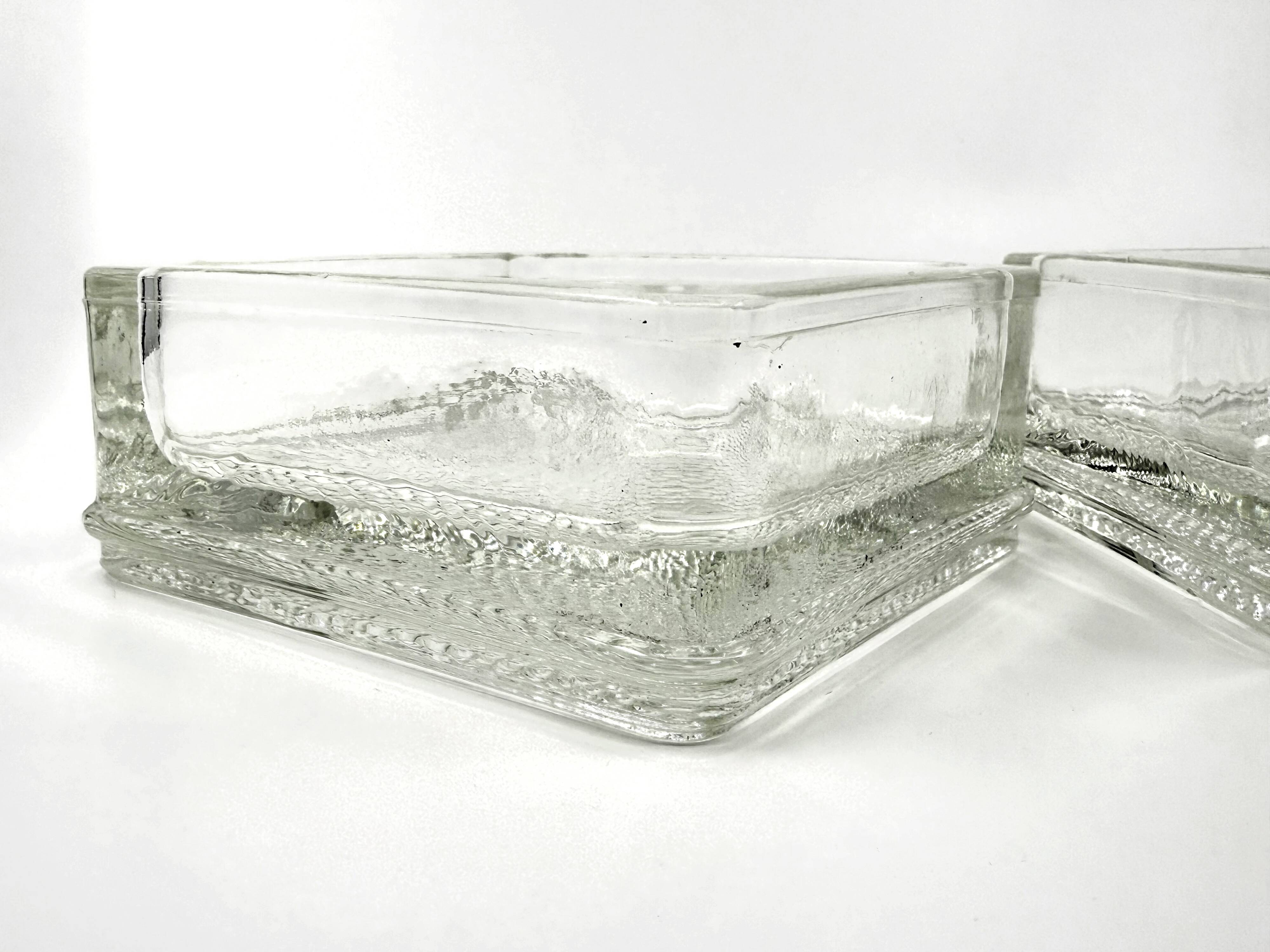 2 Pocket emptiers/ashtrays/paperweights • Lumax • Saint-Gobain • 1950