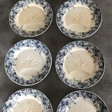 Set of 8 old asparagus plates model récamier sarreguemines & digoin
