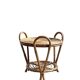 Vintage Sculptural Two-Tier Rattan Side Table with Loop Handles, Japan, 1970s