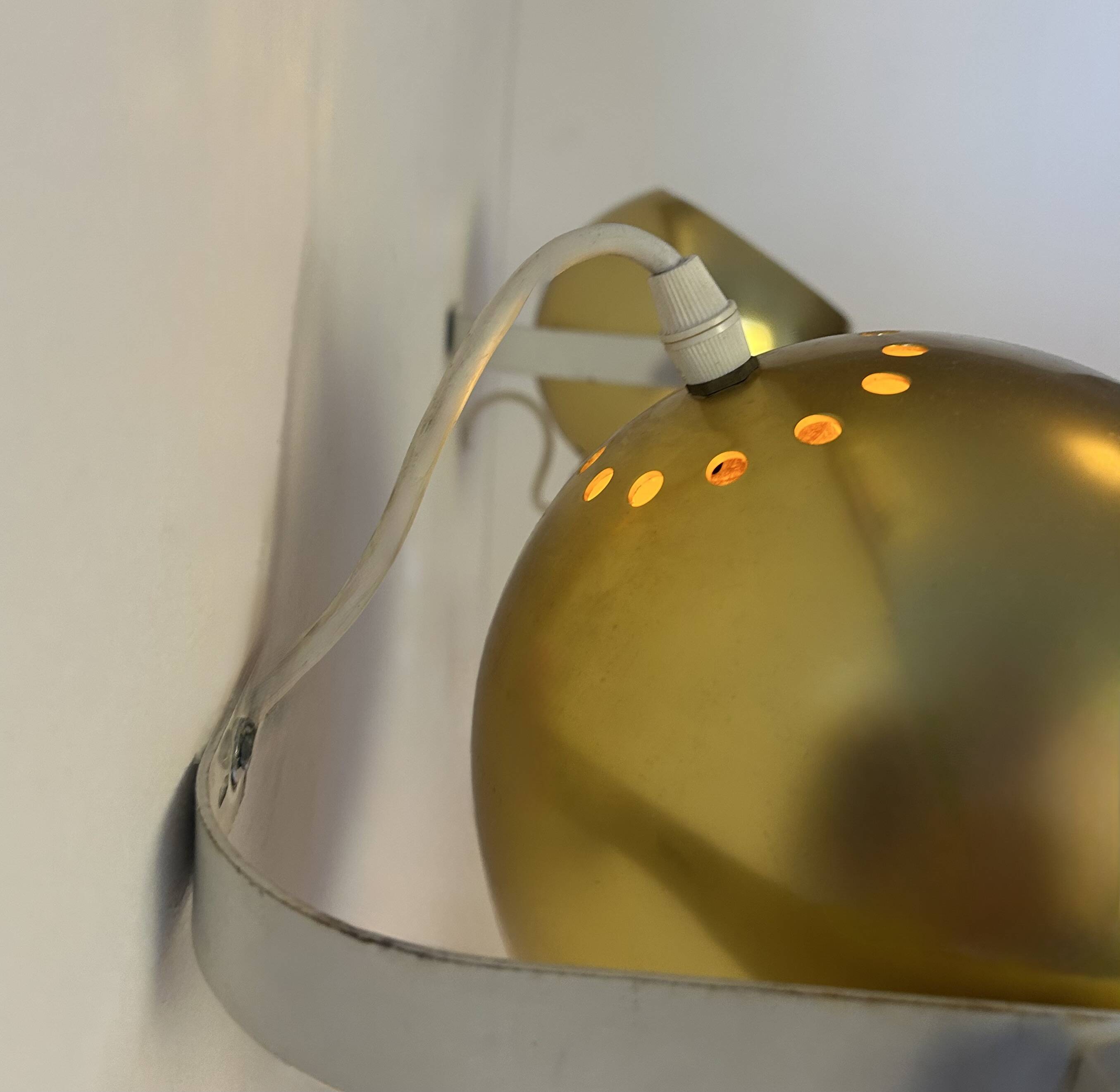 Pair of vintage brass wall lights by PARSCOT, France, 1970