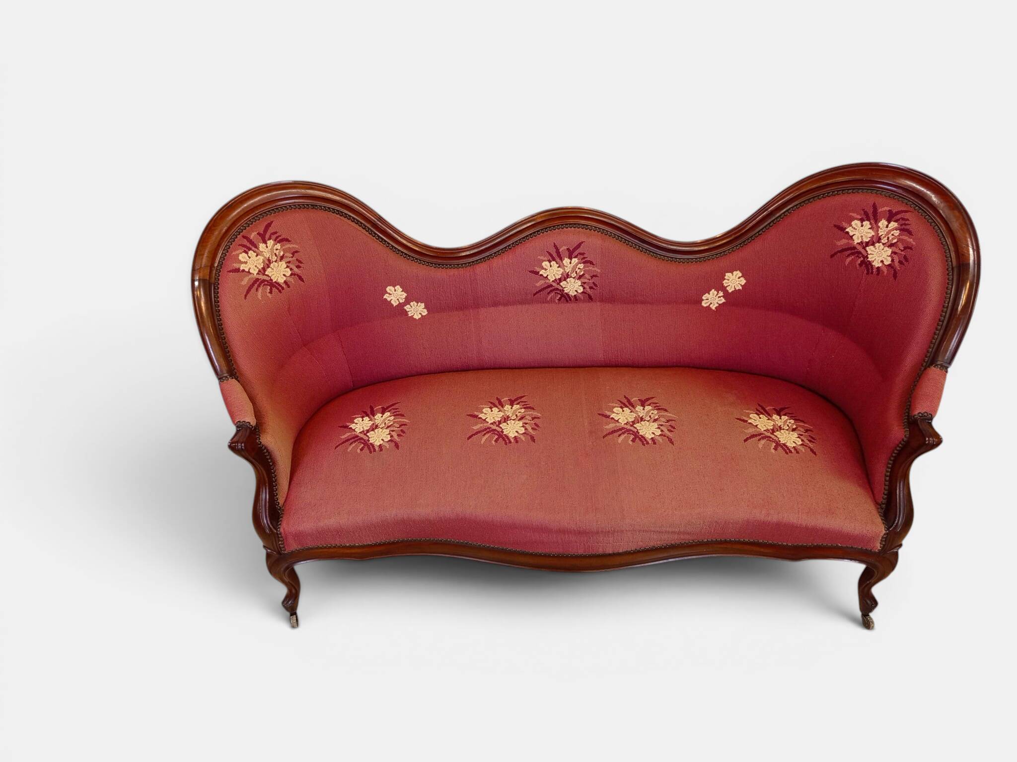 Three-seater basket canapé in Louis XV style – 19th century