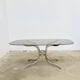 Oval smoked glass and chrome dining table, 1970s