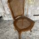 Antique chair louis xv style cherry wood + vintage caned seat