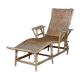 Long folding chair in rattan and old wicker