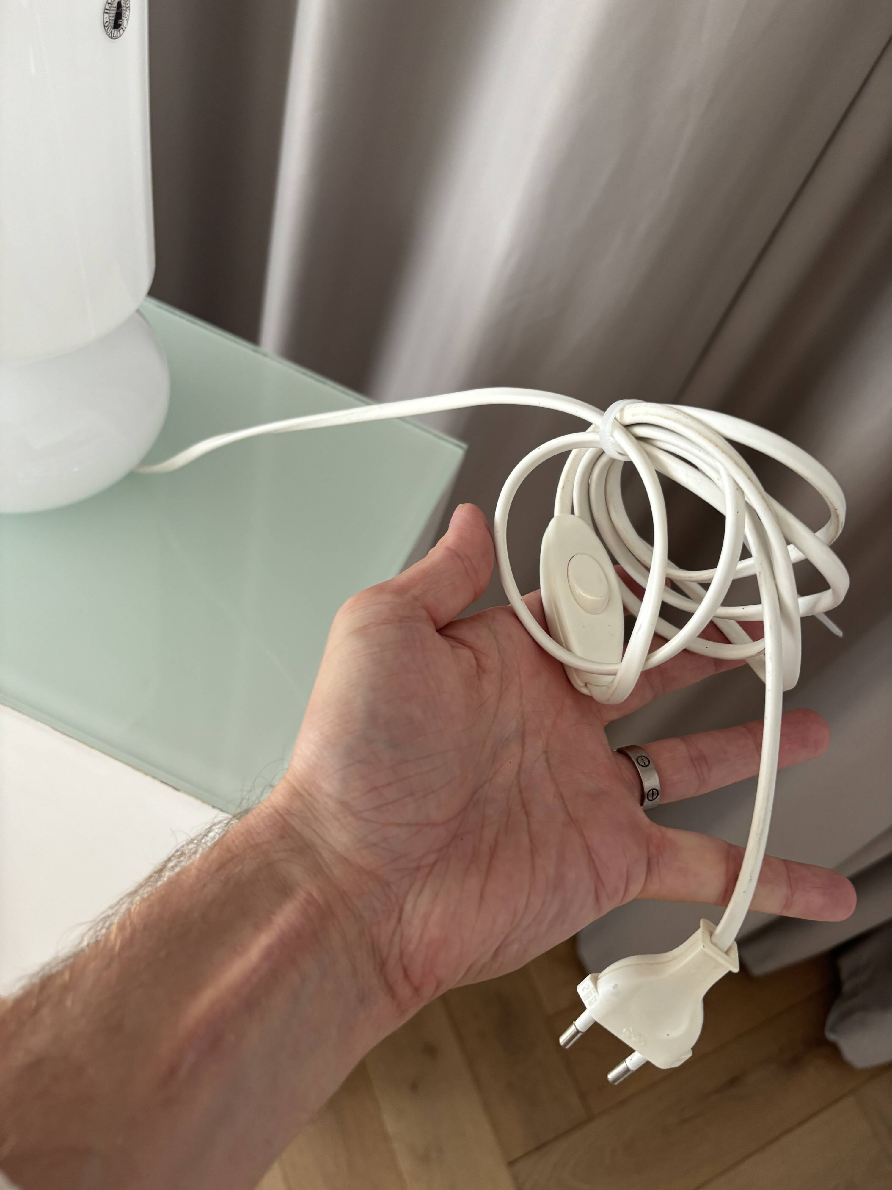 Vintage IKEA FADO Style Handmade Opaline Glass Table Lamp