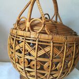 Peacock wicker basket