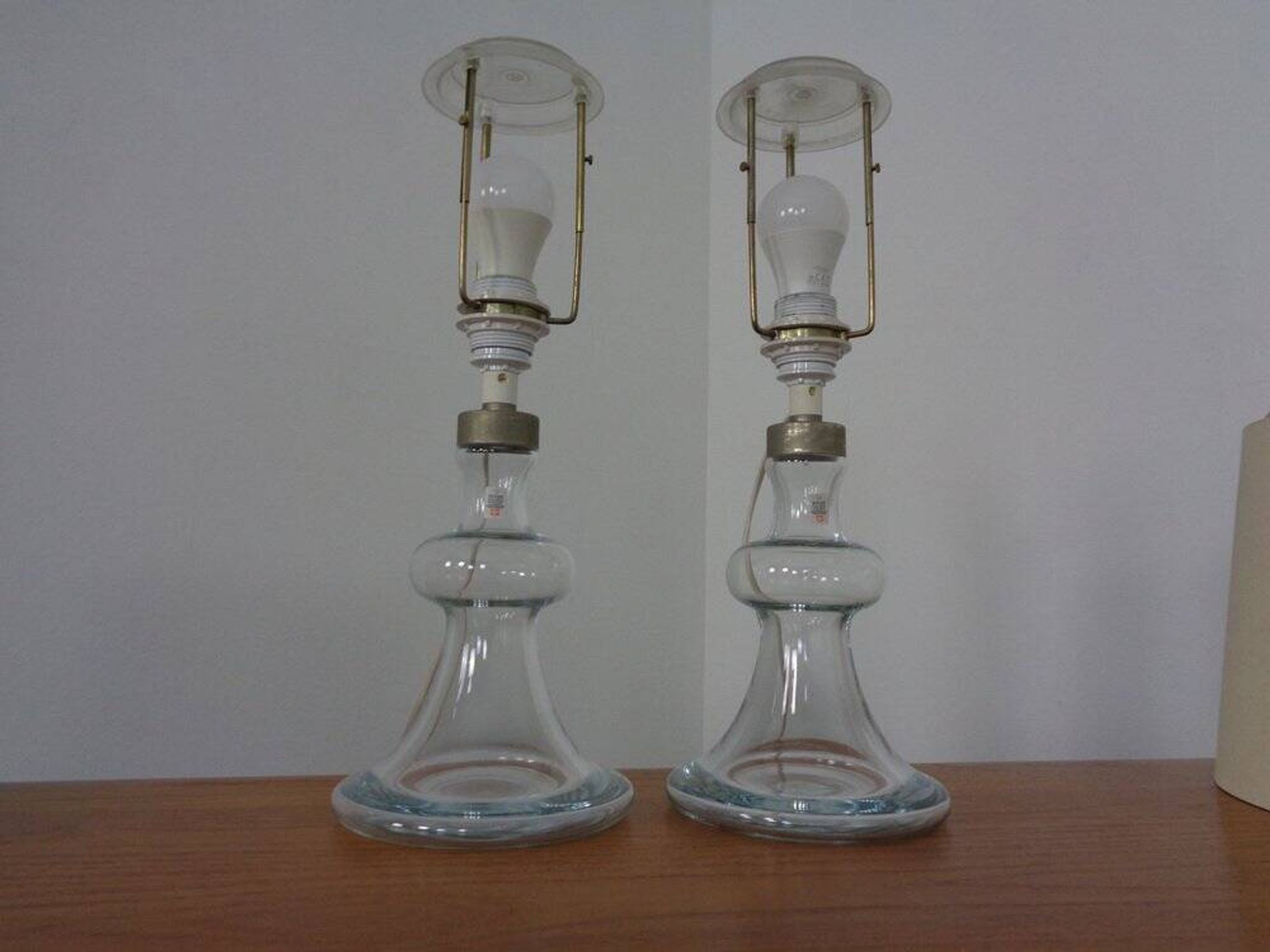 Glass table lamps by Michael Bang for Holmegaard, 1970s, set of 2.