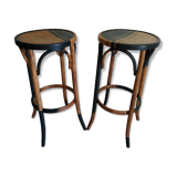 Paire de tabourets hauts bistrot