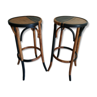 Paire de tabourets hauts bistrot