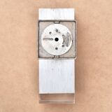 Rectangular outdoor wall light in brushed aluminum and resin