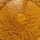 Plat rond en verre ambré ATLANTIC Arcoroc France 1950