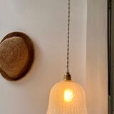 Pendant in etched opaque glass