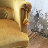 Fauteuil crapaud jaune