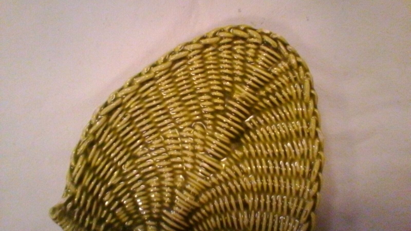 Vintage woven ceramic dish