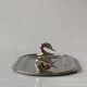 Metal dish with goose head handles serving tray