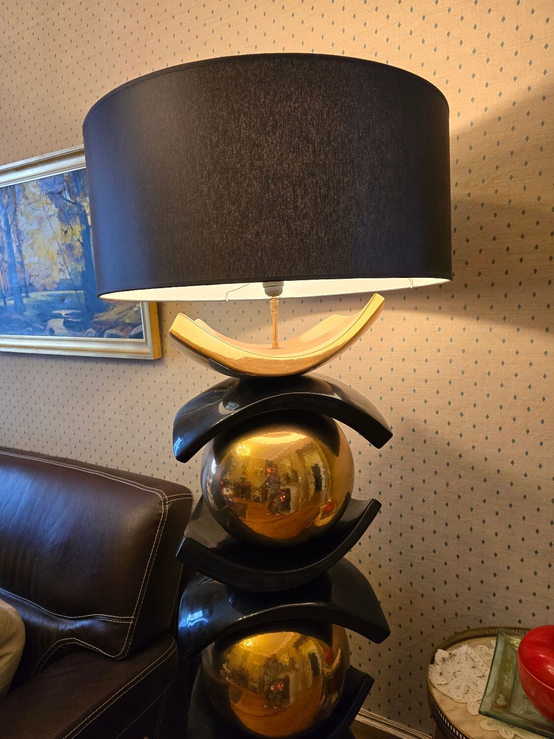 François Chatain – Grand sculptural floor lamp 1.7m “Spheres & Arcs”